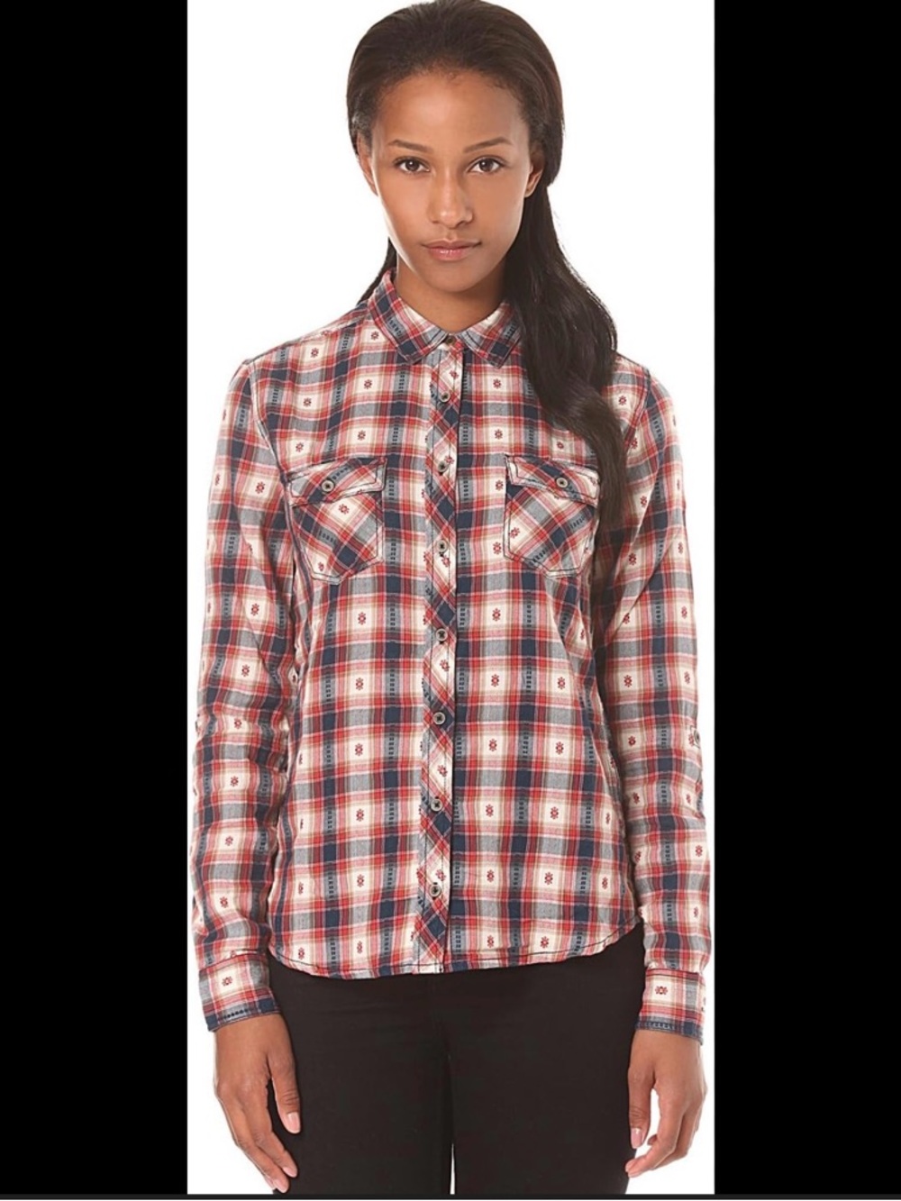 Pepe Jeans Red, Blue and White Plaid Button-Up Shirt